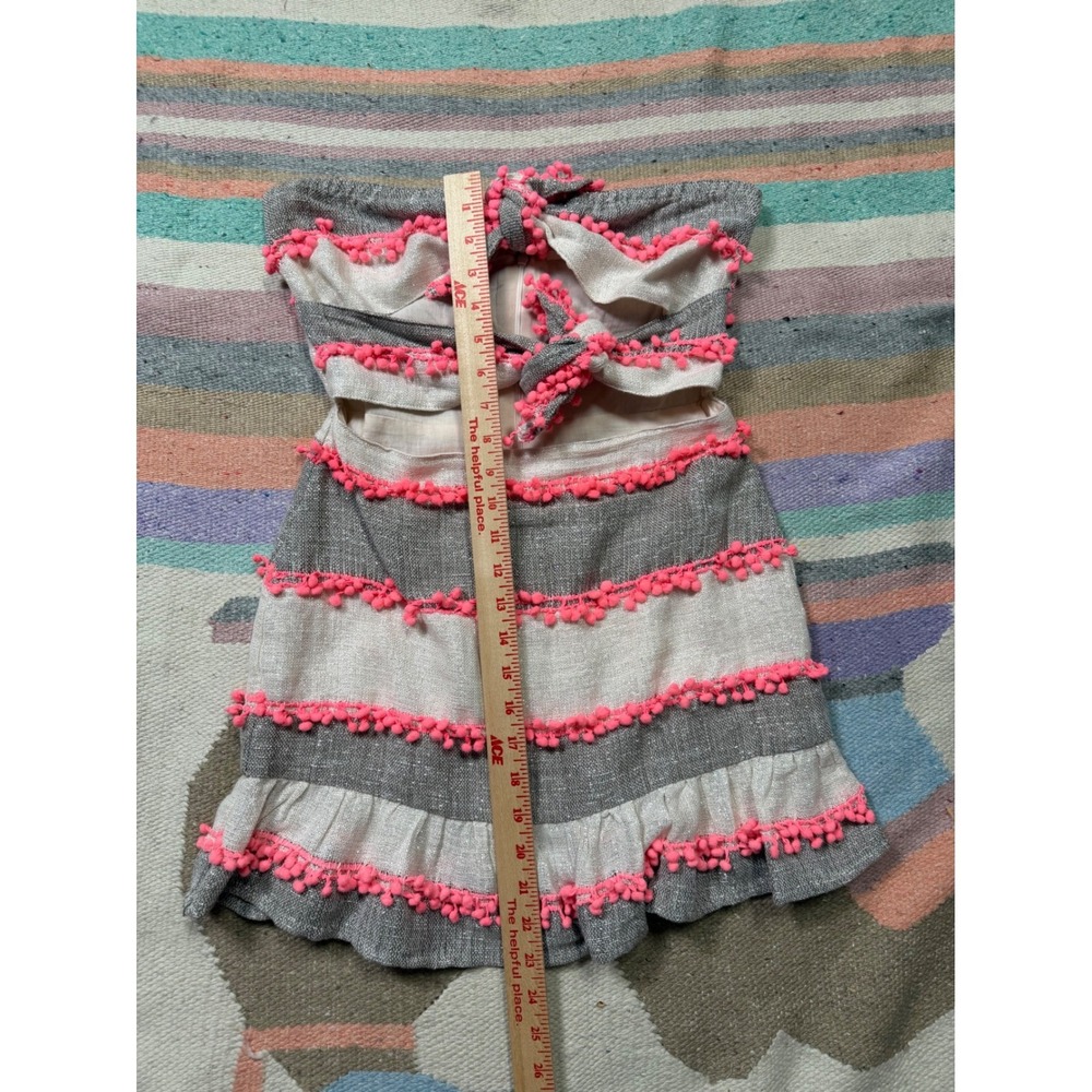 Tularosa‎ Pom Trim Strapless Mini Dress Size S - Picture 4 of 7